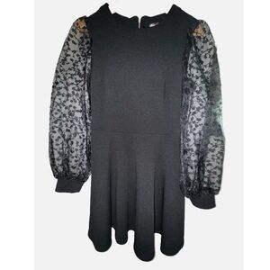 Crystal Doll- EUC-size Medium Black Dress Mesh Longsleeve